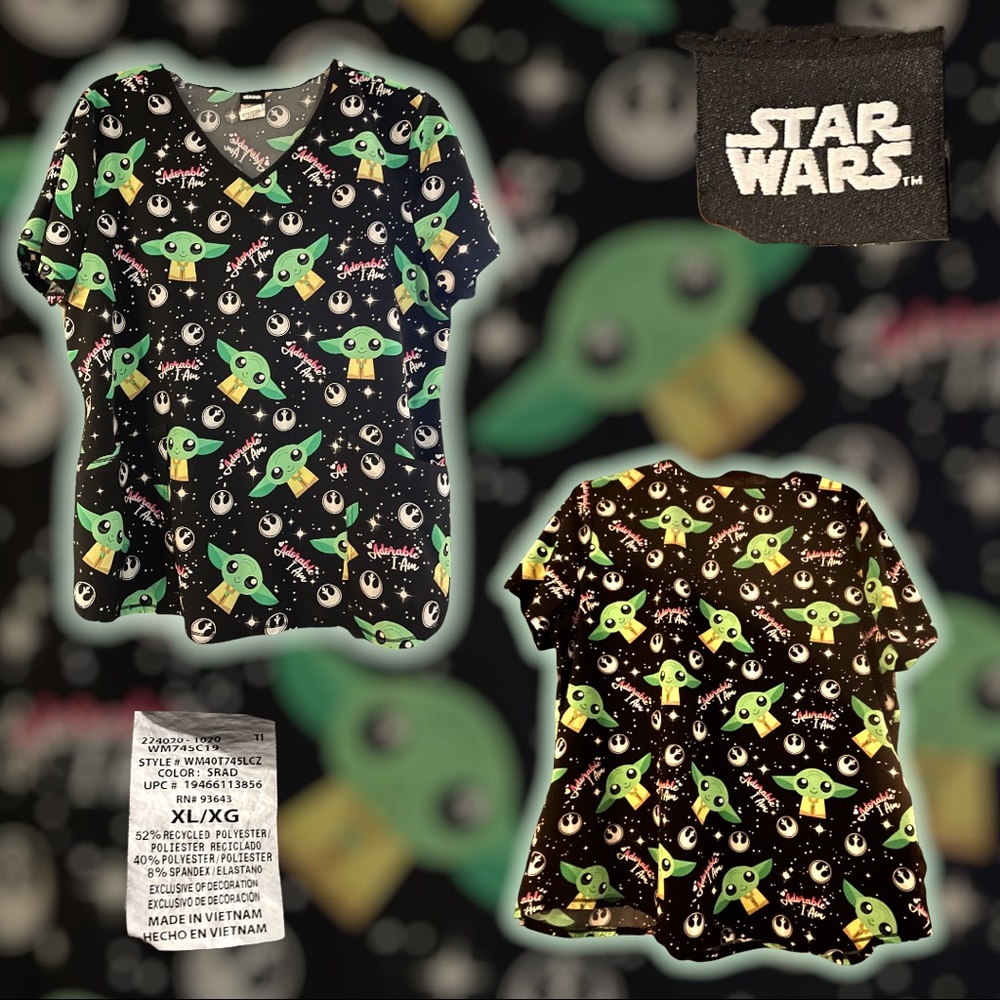 Disney Star Wars Black and Green Women's Top
